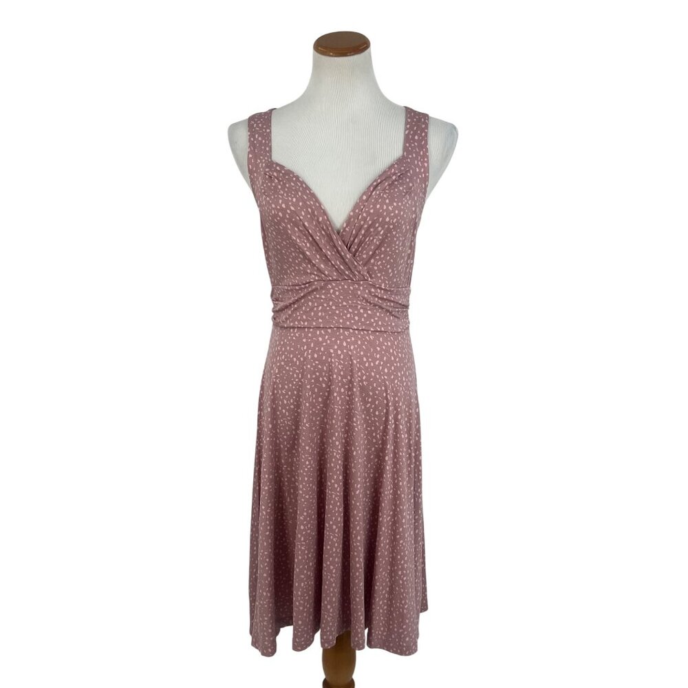 NWT Lascana Pink Sleeveless Ruched Printed Casual Soft Stretchy Flowy Mini Dress - Picture 5 of 16